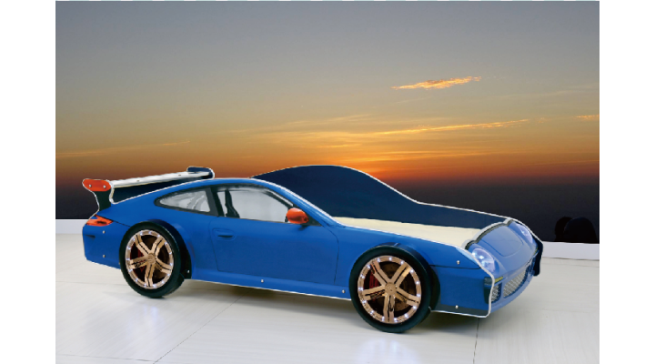 B150sB Urban Racing King Car Bed-Blue